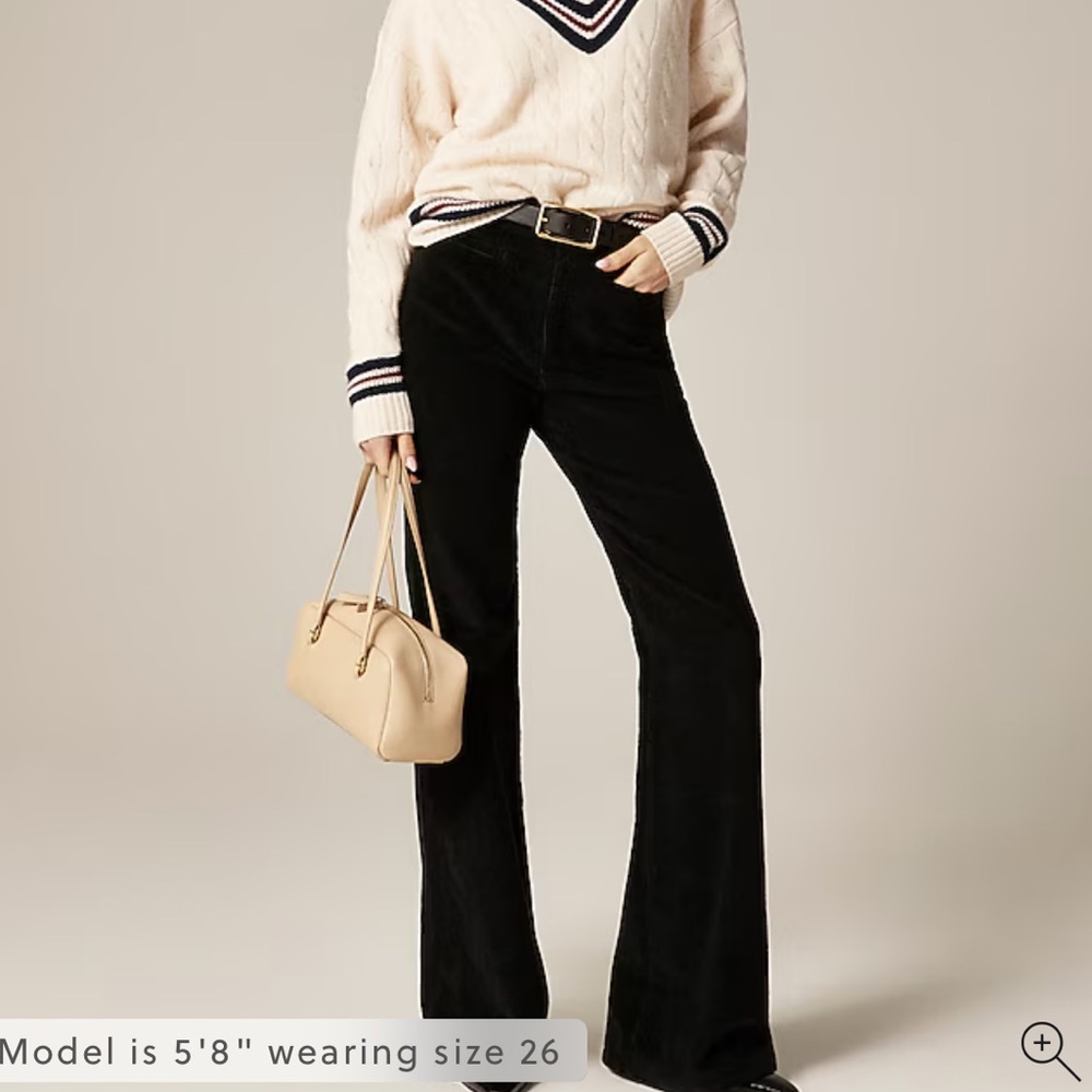 NWT J. Crew Black Flare Corduroy Pants
